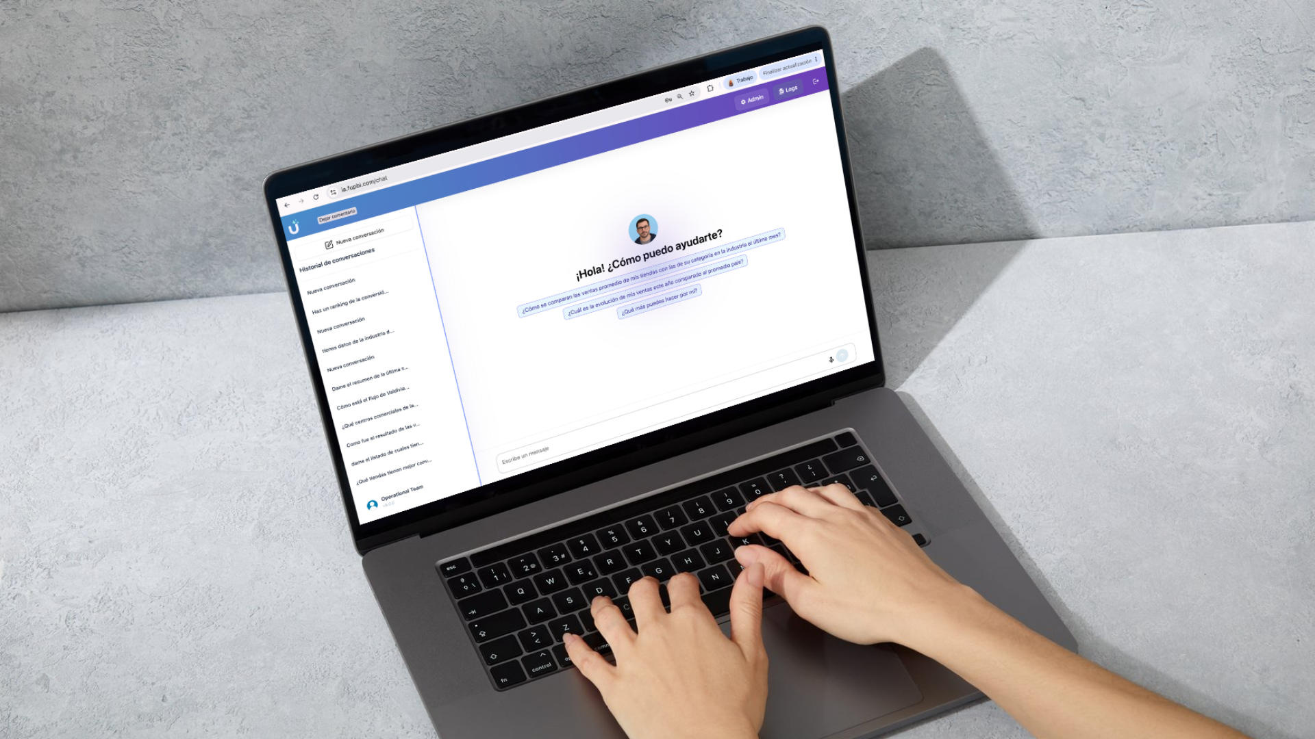 Vista de la plataforma web de MatIA